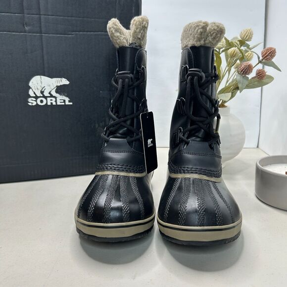 Sorel Yoot Pac TP Waterproof Boot Nylon Sherpa Black NY1963-013 Youth 5 Tried On - Picture 2 of 10
